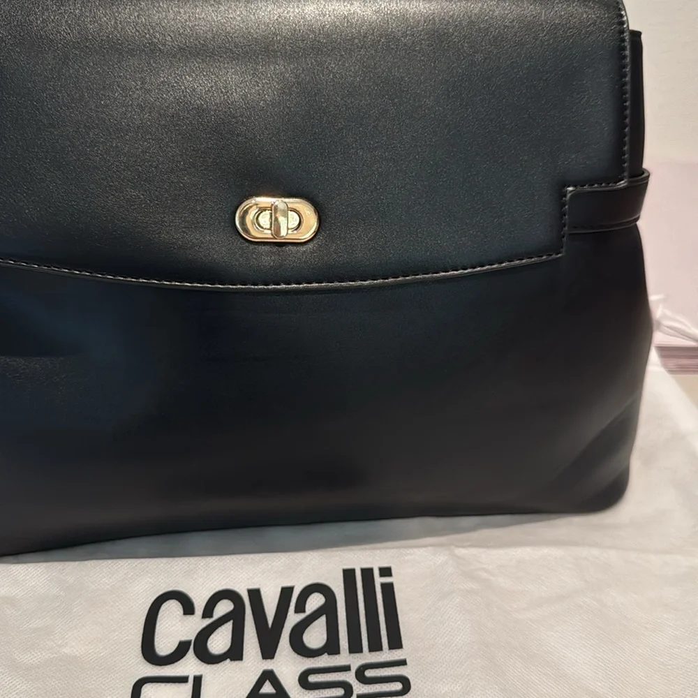 Cavalli Class Large Black Leather Handbag - Picture 2 of 8